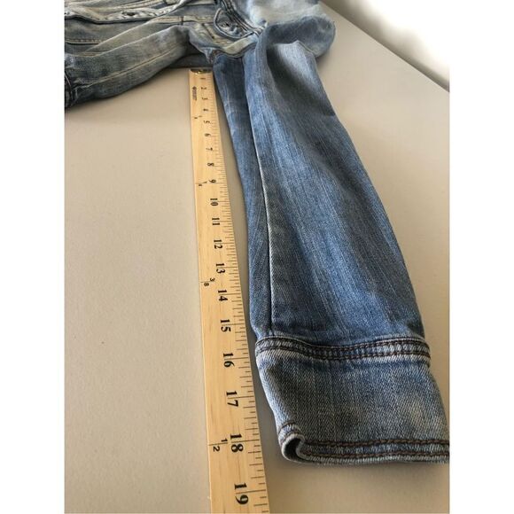 C & V Girls Small Denim Button Front Blue Jean Jacket Artisan Made - Picture 10 of 11